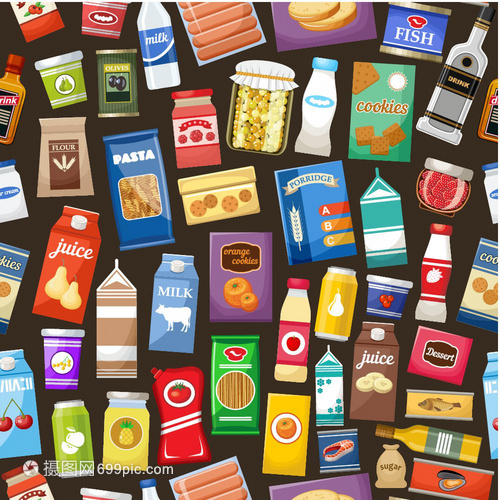 食物無縫圖案矢量插圖 賦能食品視覺設(shè)計(jì)的無限創(chuàng)意